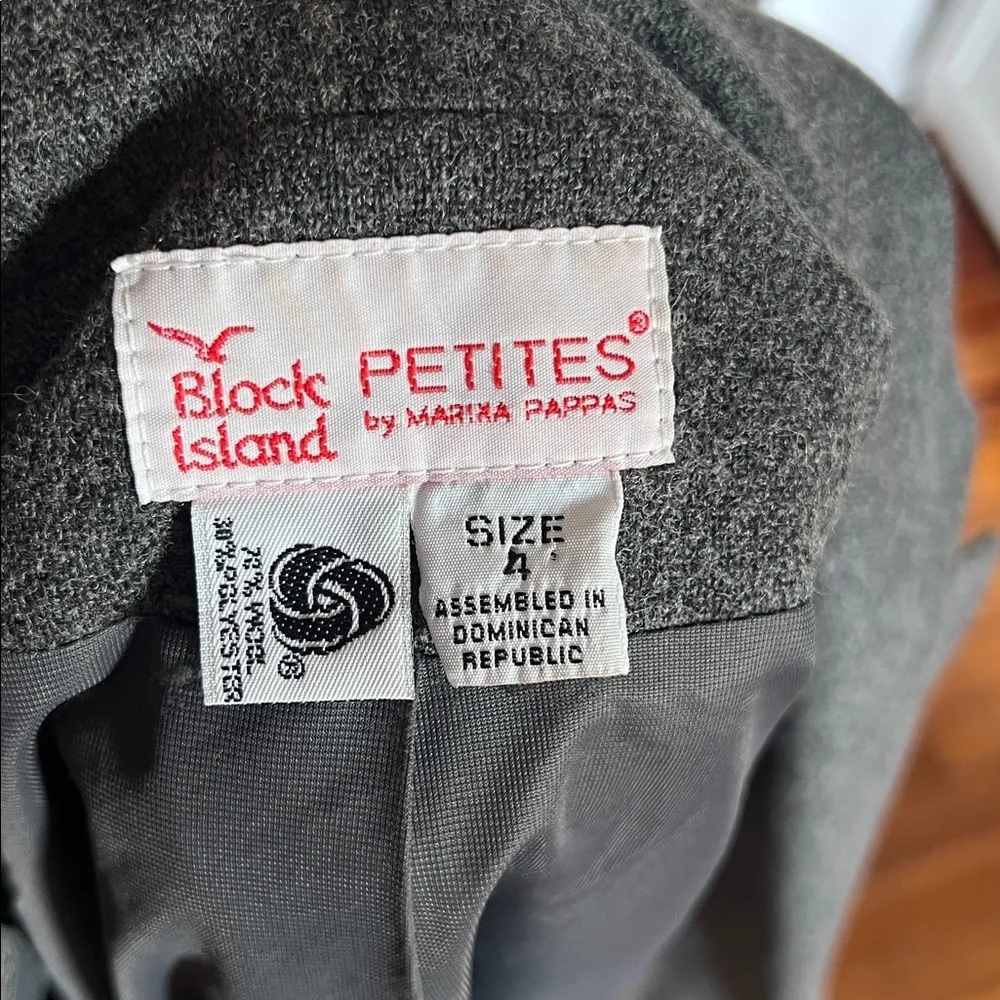 Vintage Block Island Petites by Marina Pappas Oversized Wool-Blend Blazer 4P